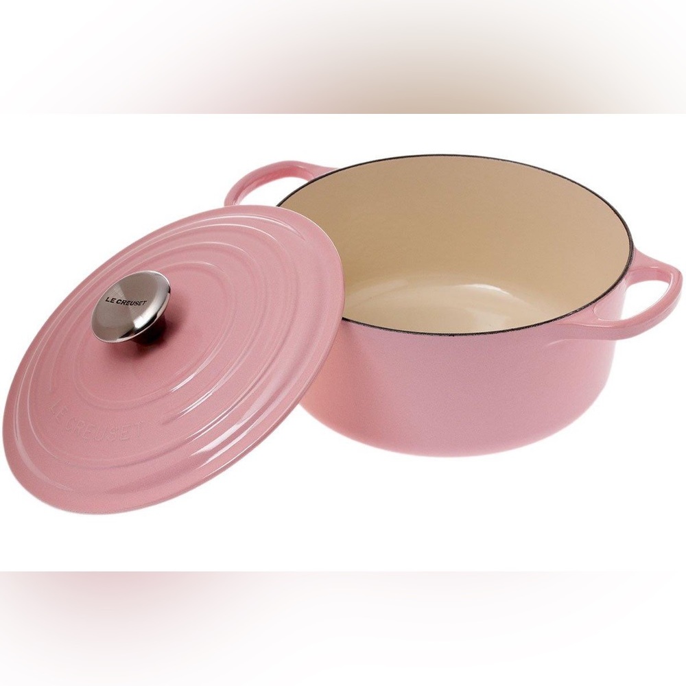 Le Creuset Round Cast Iron Dutch Oven 16 Cm 1.5 Qt Chiffon Pink Bonbon Hibiscus